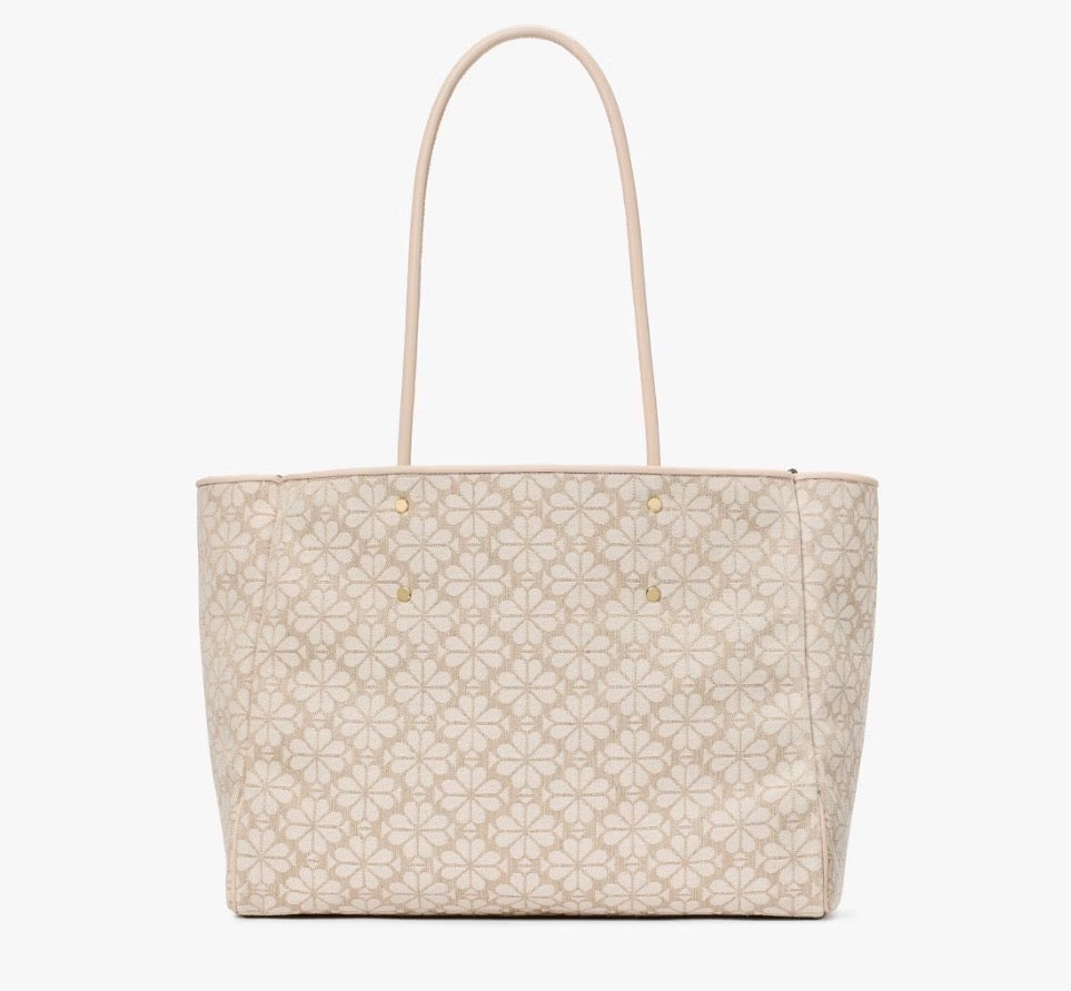 NWT Kate Spade Spade Flower Jacquard Large Everything Tote — Natural Multi (KK609)