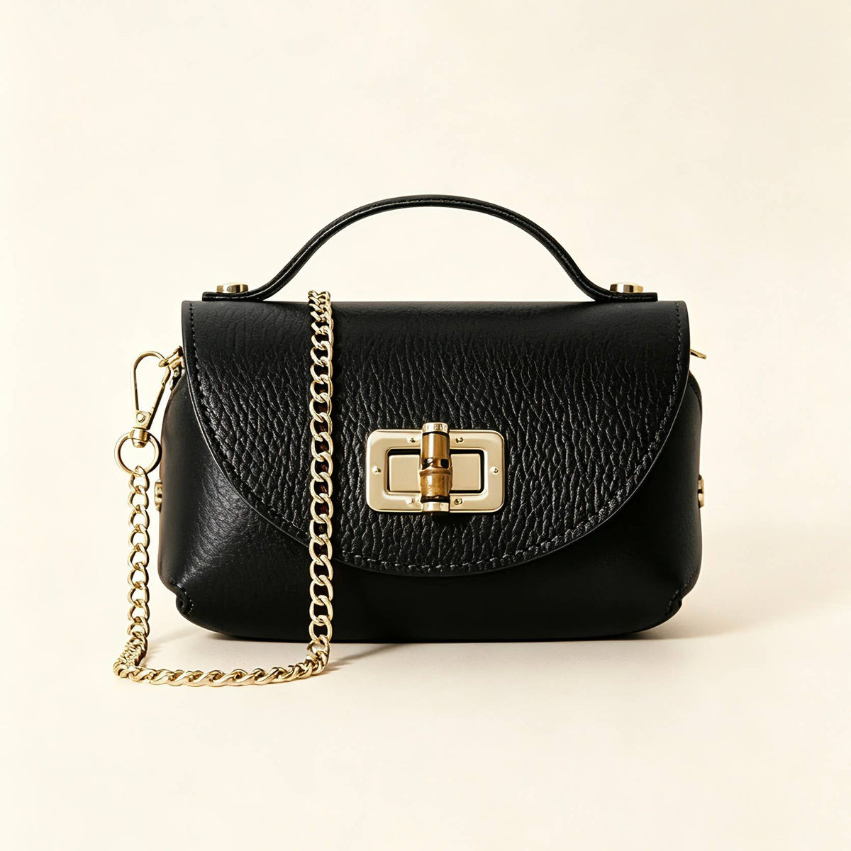 Mini Bag in Genuine Hammered Leather – Made in Italy: Sable