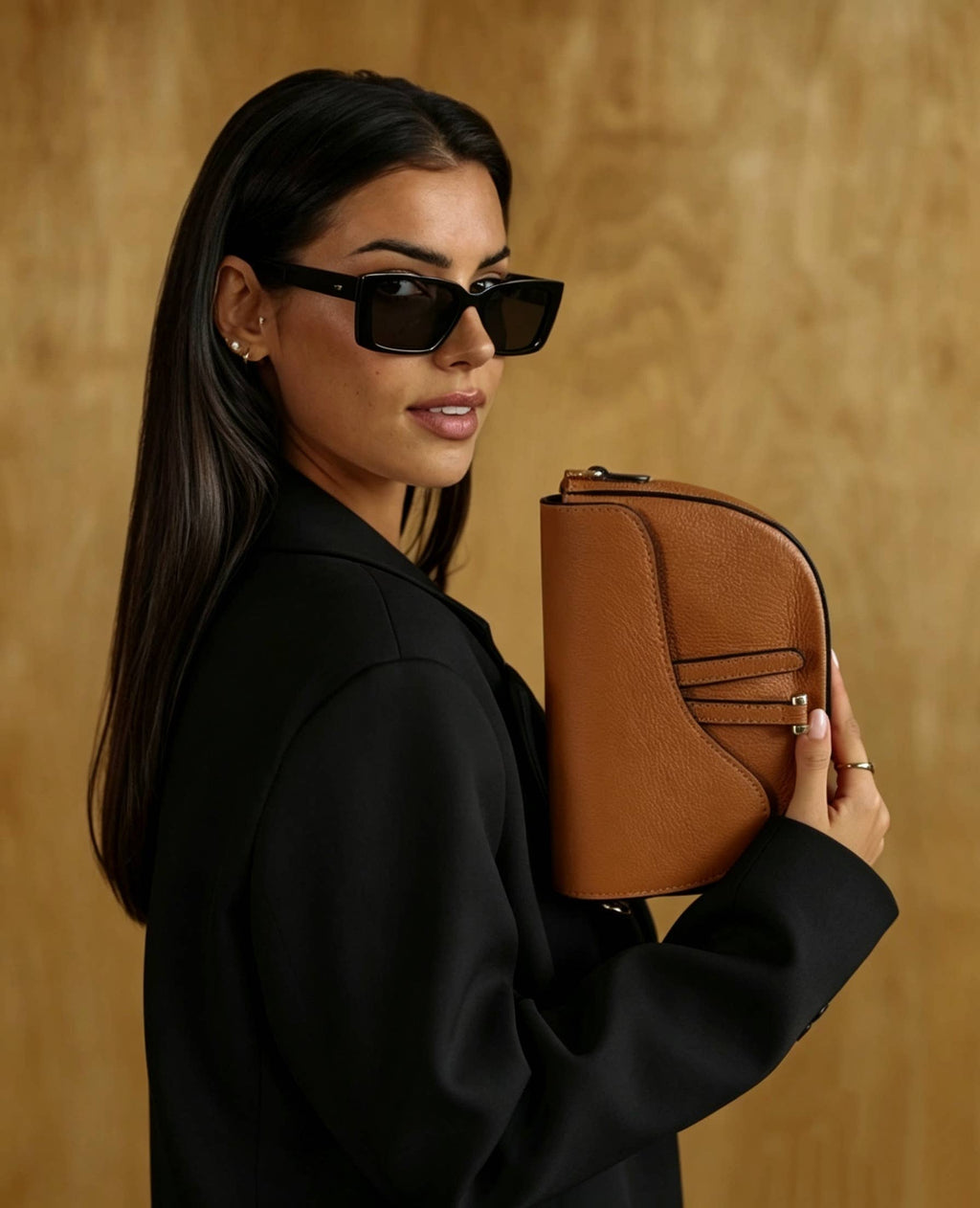 Genuine Leather Saddle Crossbody Bag – Made in Italy: Latte