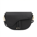Genuine Leather Saddle Crossbody Bag – Made in Italy: Nero