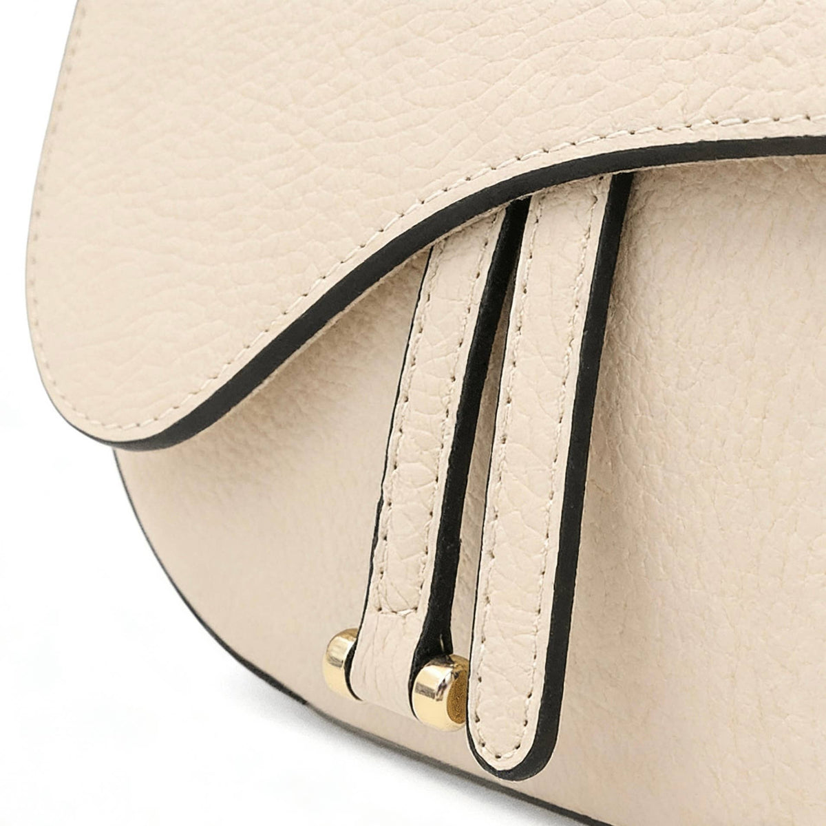 Genuine Leather Saddle Crossbody Bag – Made in Italy: Latte