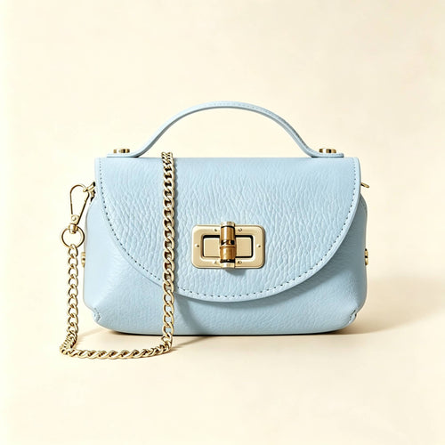 Mini Bag in Genuine Hammered Leather – Made in Italy: Sable