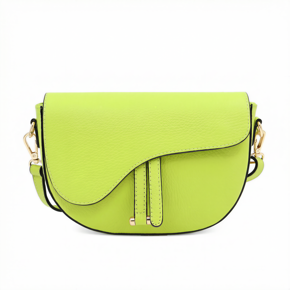 Genuine Leather Saddle Crossbody Bag – Made in Italy: Latte